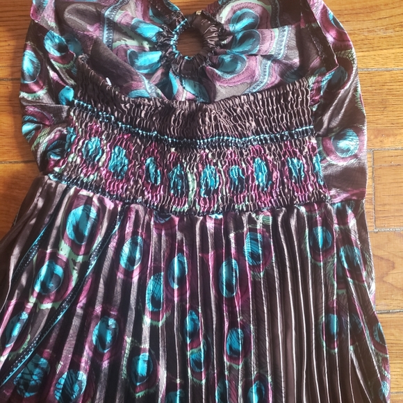 NWOT HandMade Peacock Maxi Dress - Picture 6 of 7